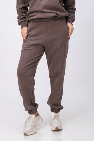 Organic Cotton Chunky Knit Wellness Jogger - CHOCOLATE BROWN