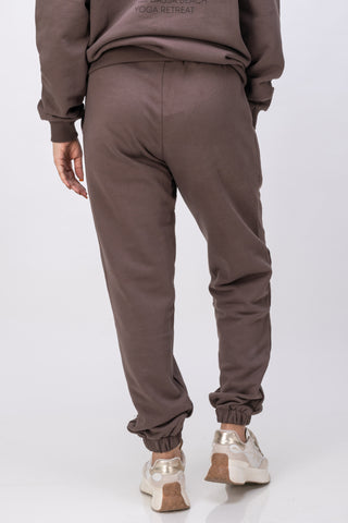 Organic Cotton Chunky Knit Wellness Jogger - CHOCOLATE BROWN