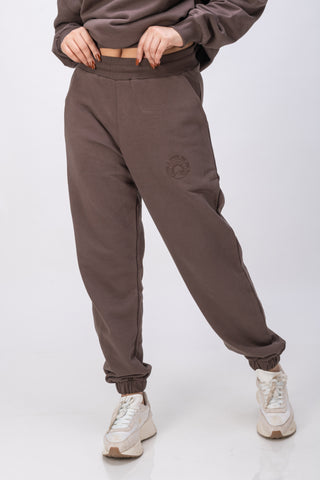 Organic Cotton Chunky Knit Wellness Jogger - CHOCOLATE BROWN