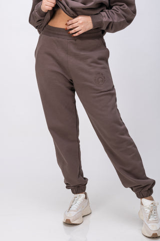 Organic Cotton Chunky Knit Wellness Jogger - CHOCOLATE BROWN