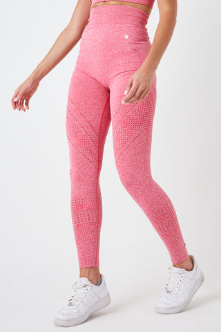 Maxtreme Power Me Pink Marl Pocket Women's Capri Leggings